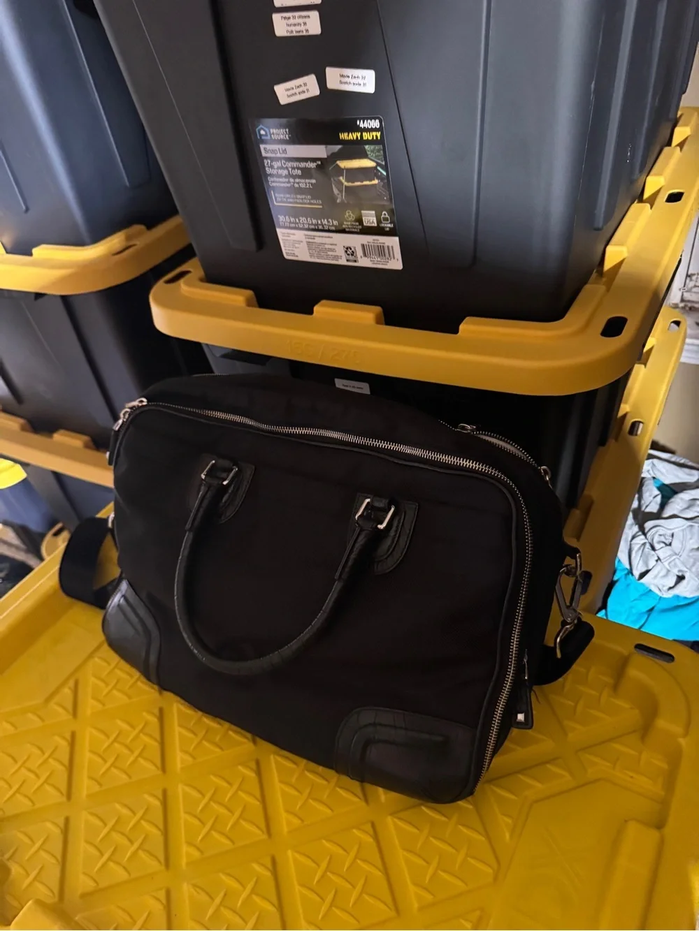 Tumi Black Nylon Laptop Bag with Leather Accents